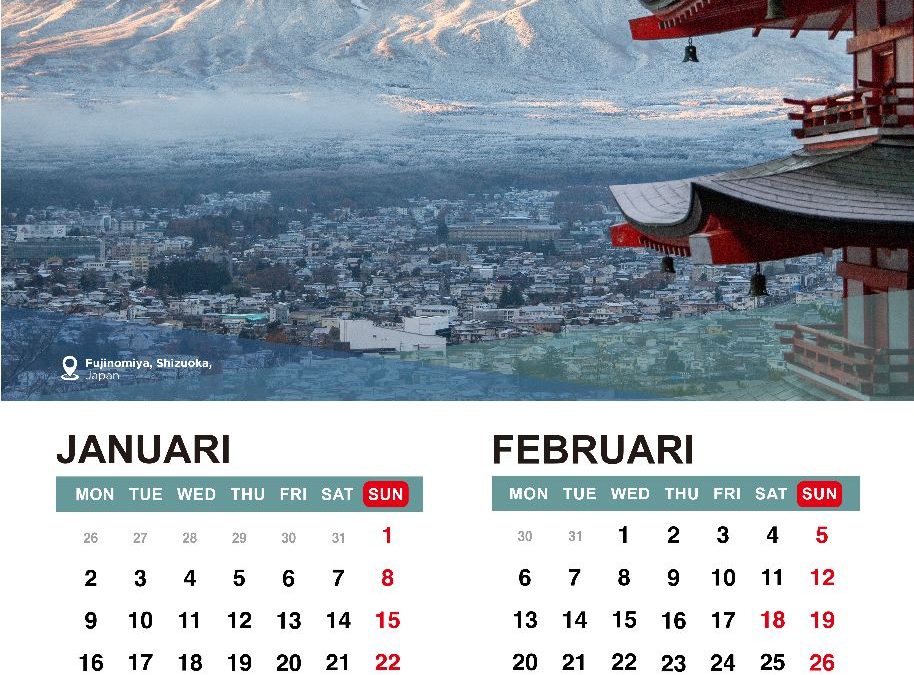 Kalender 2023 lengkap bulan Januari dan Februari