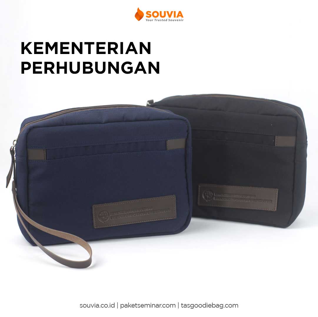 Portofolio produk pouch dari SOUVIA yang dipesan oleh Kementerian Perhubungan