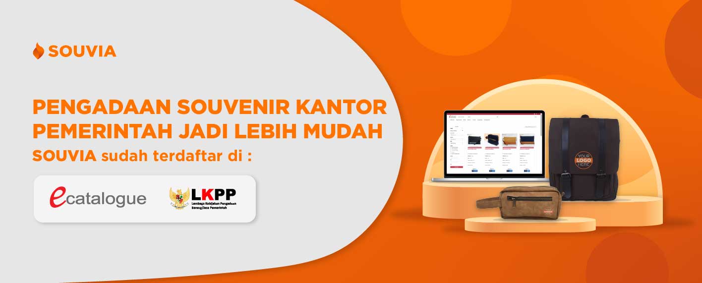 banner SOUVIA sudah terdaftar di ecatalogue LKPP sebagai penyedia souvenir perusahaan