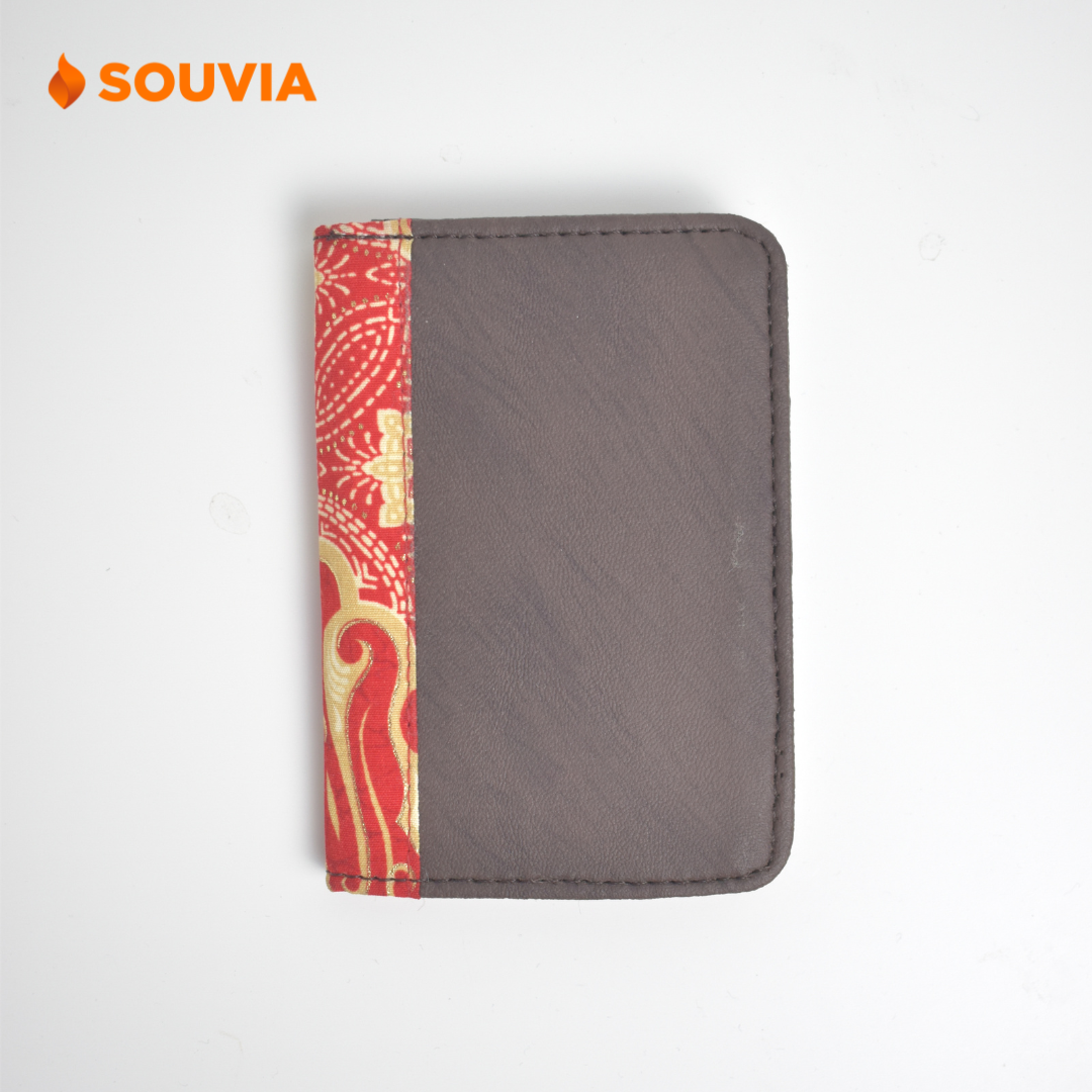 card holder kulit sintetis dengan batik